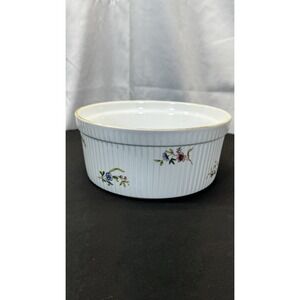 BIA‎ Cordon Bleu Frieda Collection 8" White Souffle Dish w/ Floral Design